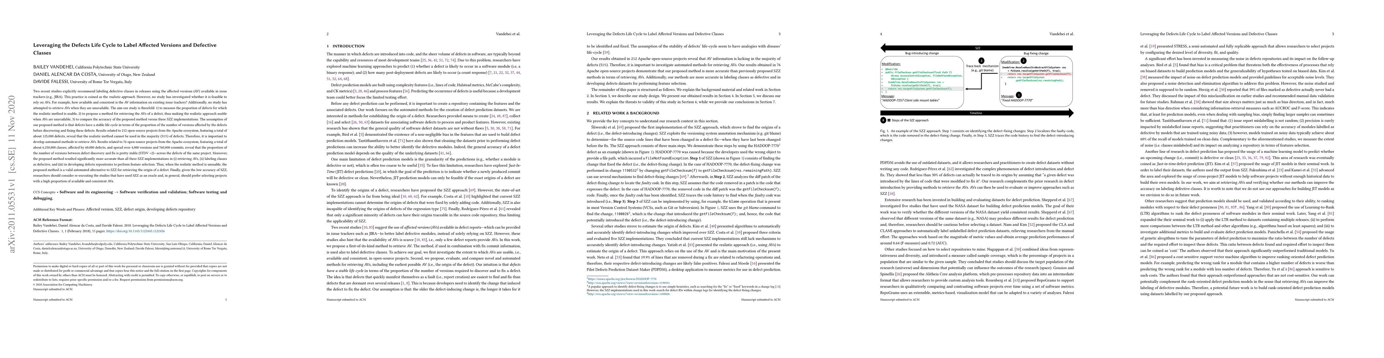 Thumbnail for Leveraging the Defects Life Cycle to Label Affected Versions and
  Defective Classes