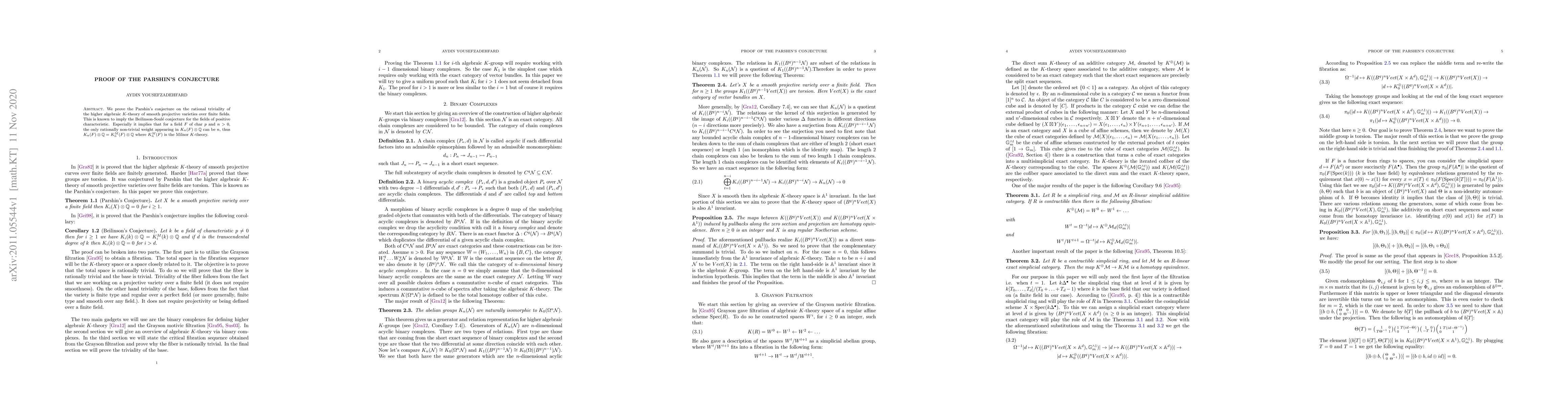 Thumbnail for Proof of the Parshin's Conjecture