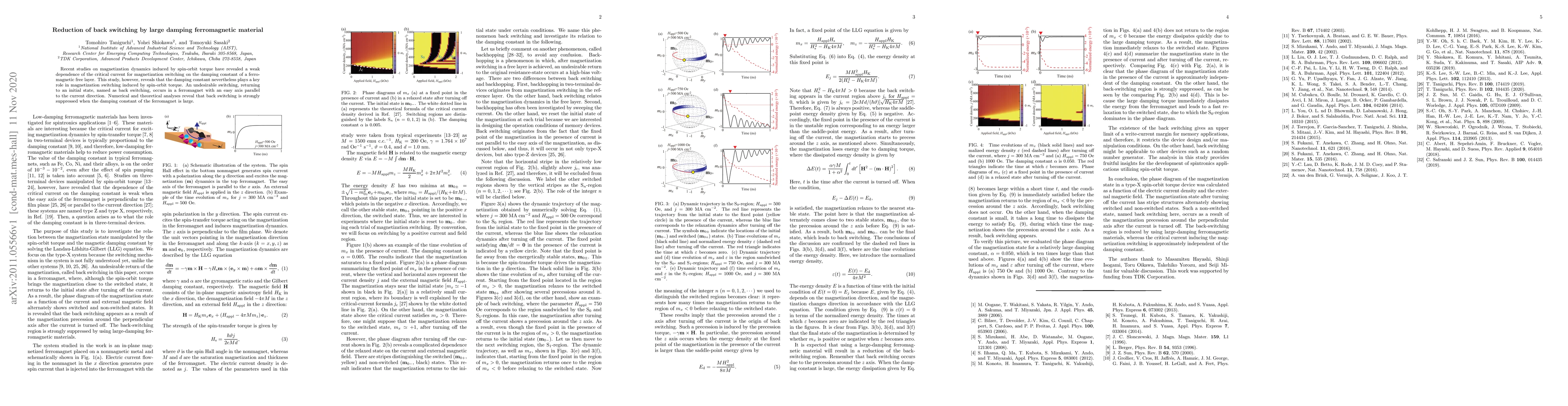 Thumbnail for Reduction of back switching by large damping ferromagnetic material