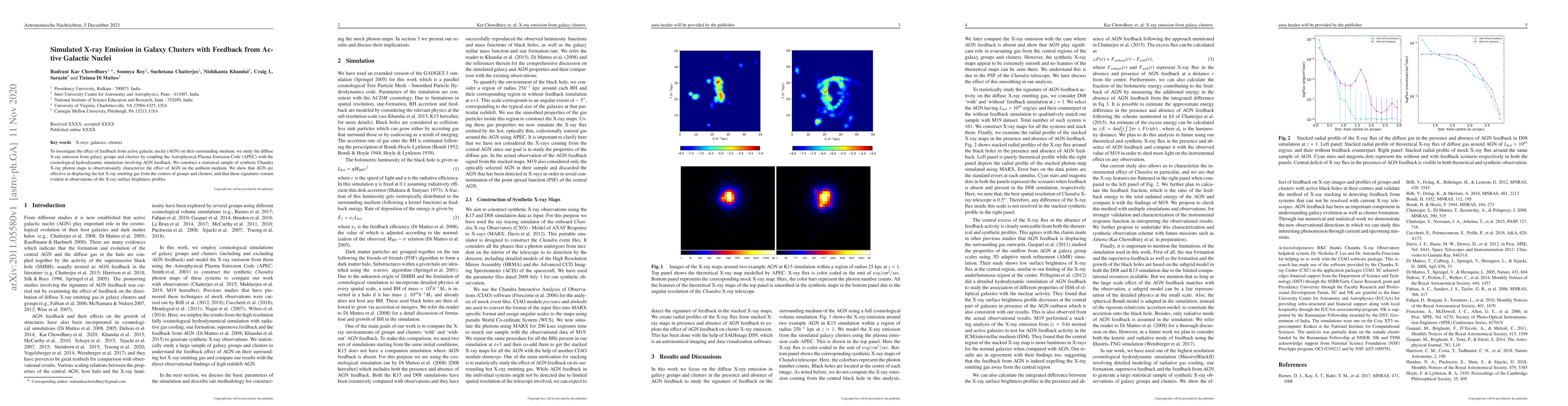 Thumbnail for Simulated X-ray Emission in Galaxy Clusters with Feedback from Active
  Galactic Nuclei