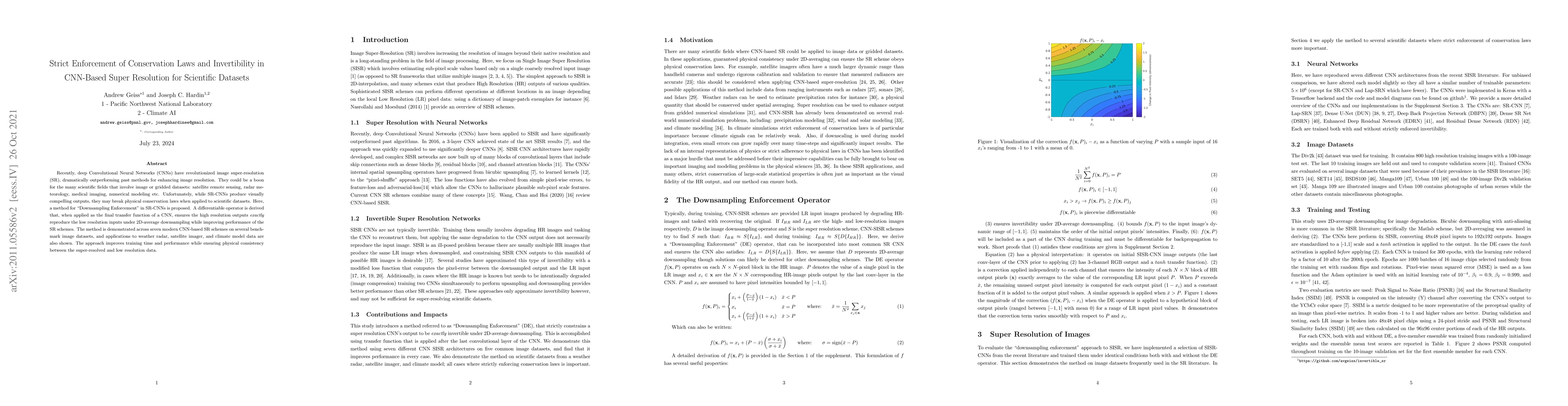 Thumbnail for Strict Enforcement of Conservation Laws and Invertibility in CNN-Based
  Super Resolution for Scientific Datasets