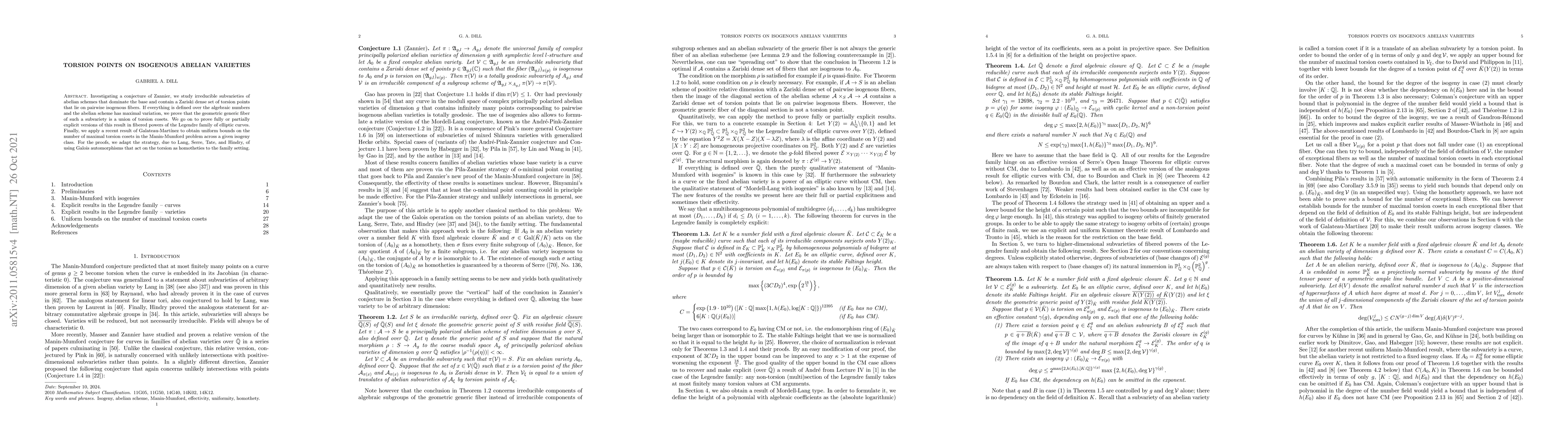 Thumbnail for Torsion points on isogenous abelian varieties