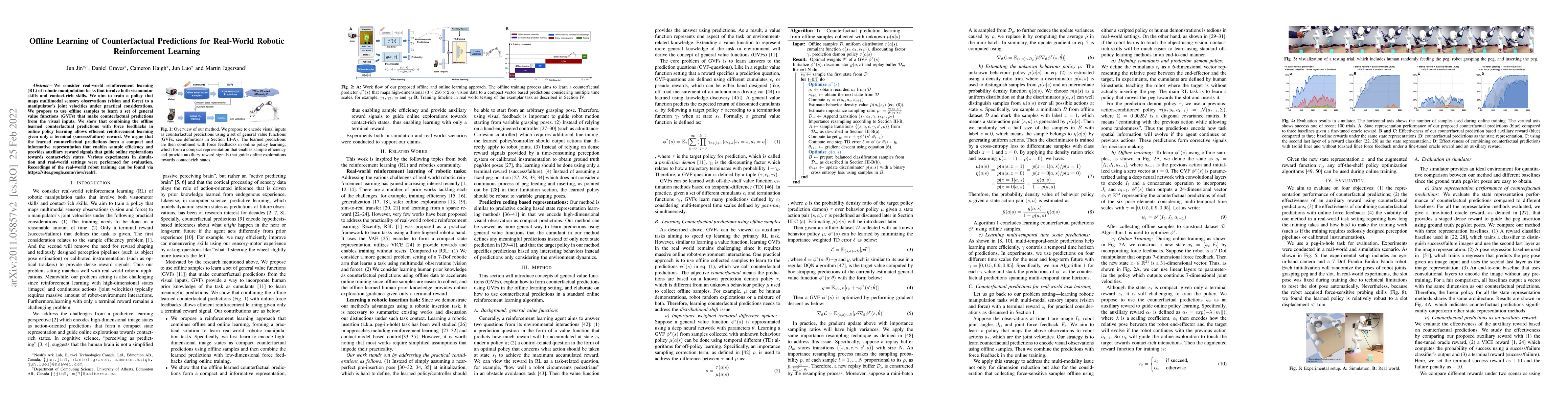 Thumbnail for Offline Learning of Counterfactual Predictions for Real-World Robotic
  Reinforcement Learning