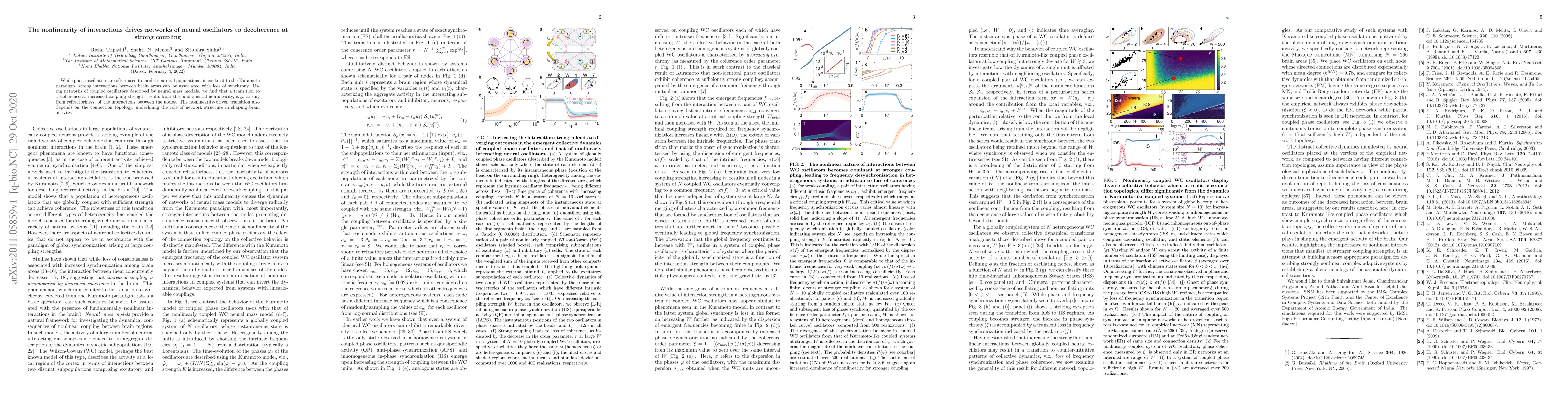 Thumbnail for The nonlinearity of interactions drives networks of neural oscillators
  to decoherence at strong coupling