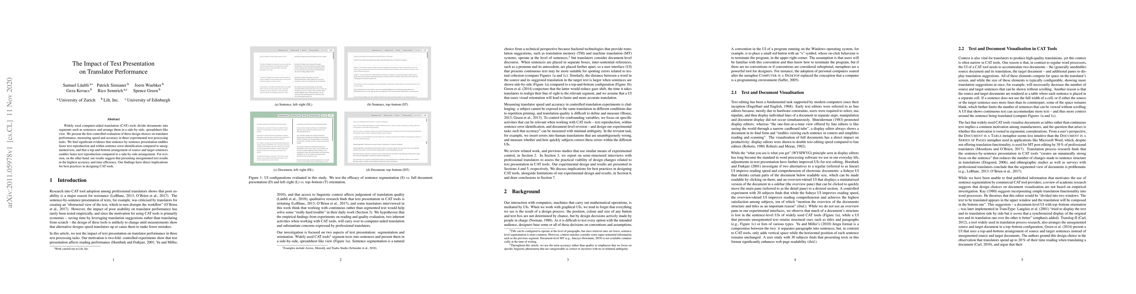 Thumbnail for The Impact of Text Presentation on Translator Performance