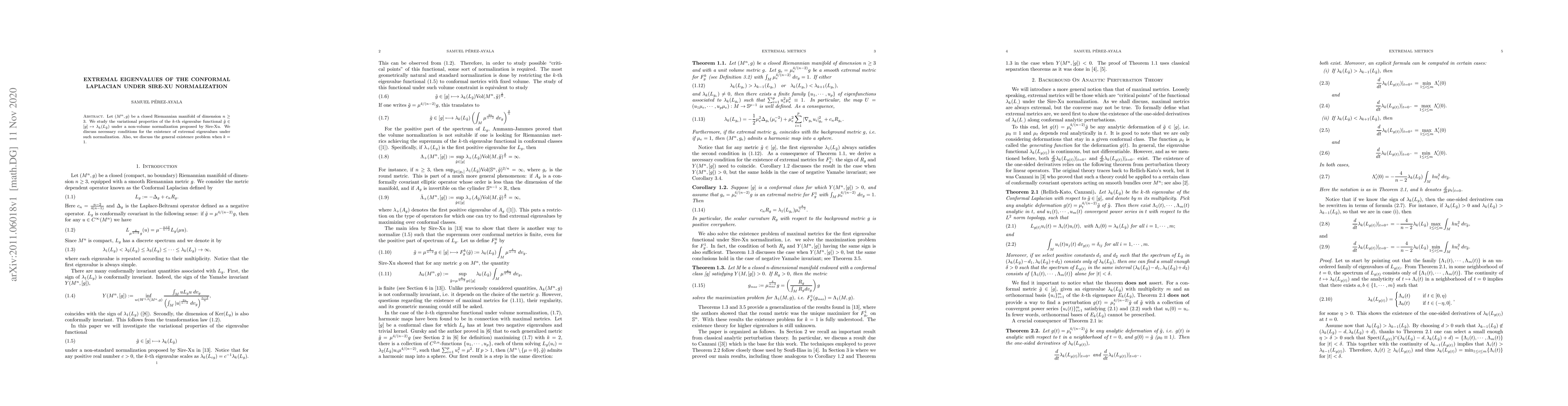 Thumbnail for Extremal Eigenvalues Of The Conformal Laplacian Under Sire-Xu
  Normalization