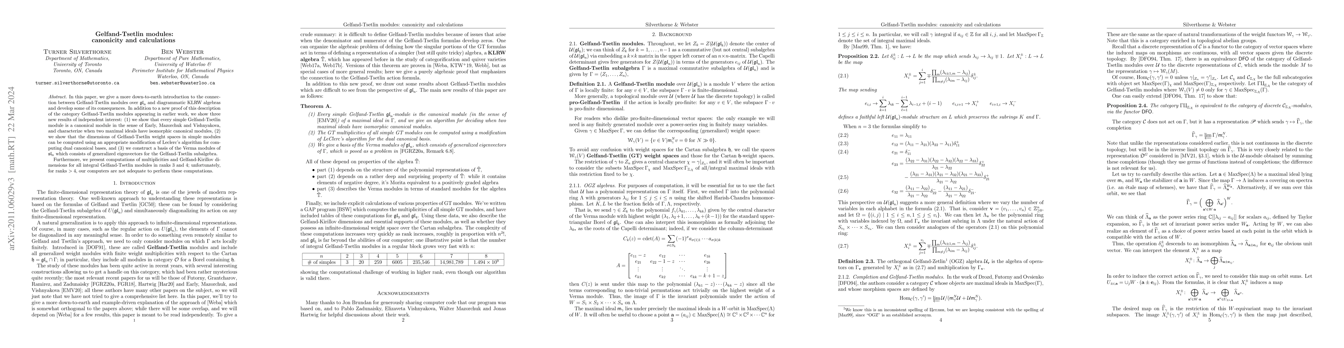 Thumbnail for Gelfand-Tsetlin modules: canonicity and calculations