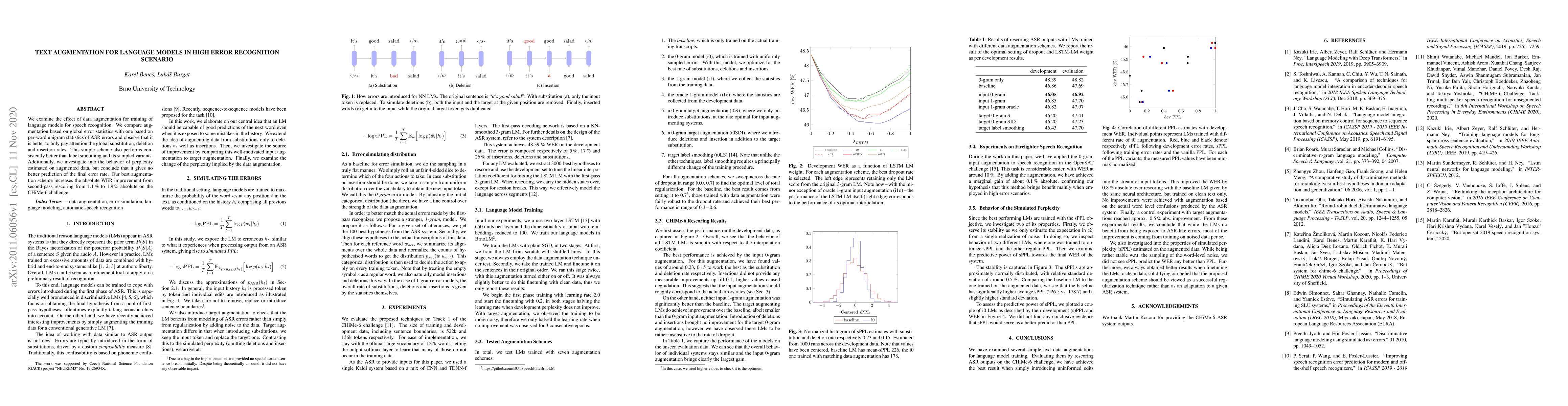 Thumbnail for Text Augmentation for Language Models in High Error Recognition Scenario