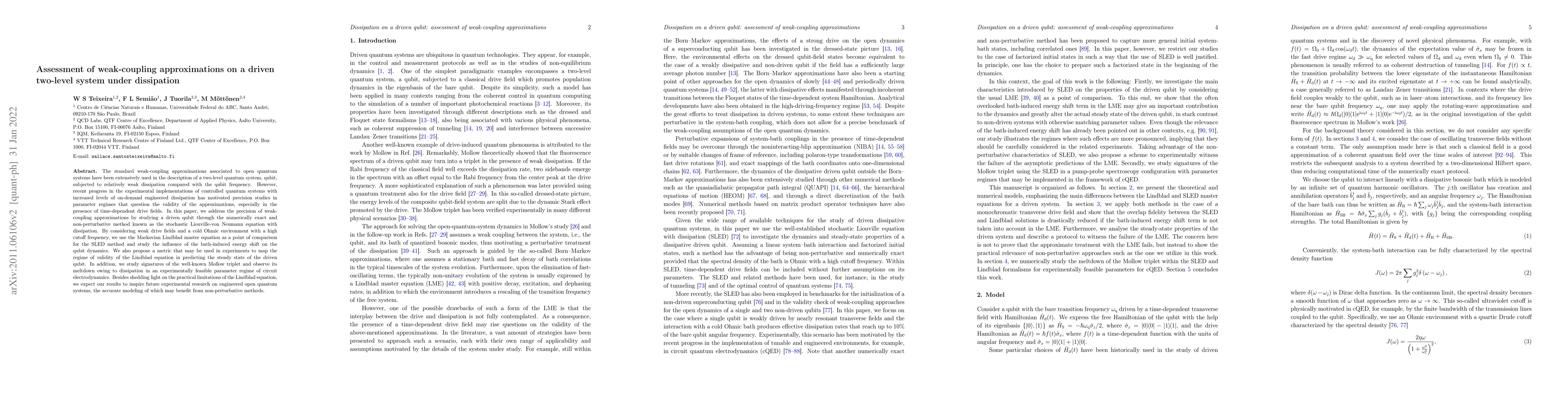 Thumbnail for Assessment of weak-coupling approximations on a driven two-level system
  under dissipation