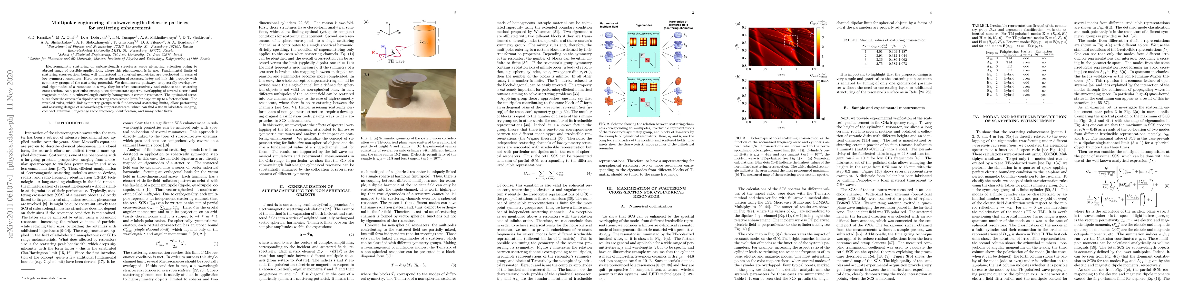 Thumbnail for Multipolar engineering of subwavelength dielectric particles for
  scattering enhancement