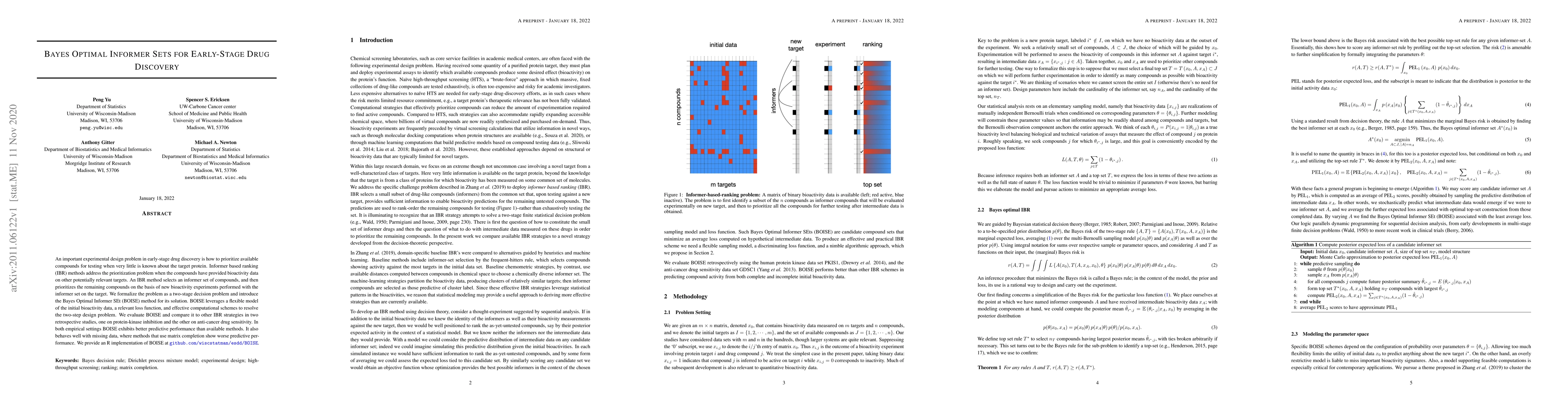 Thumbnail for Bayes Optimal Informer Sets for Early-Stage Drug Discovery