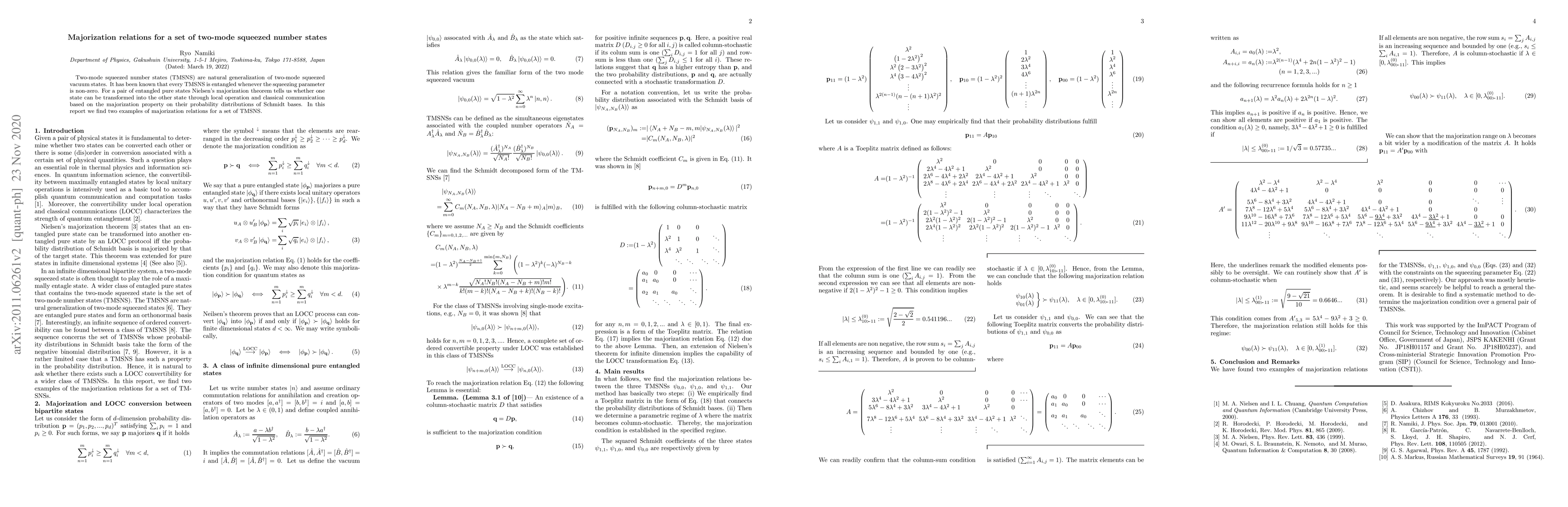 Thumbnail for Majorization relations for a set of two-mode squeezed number states