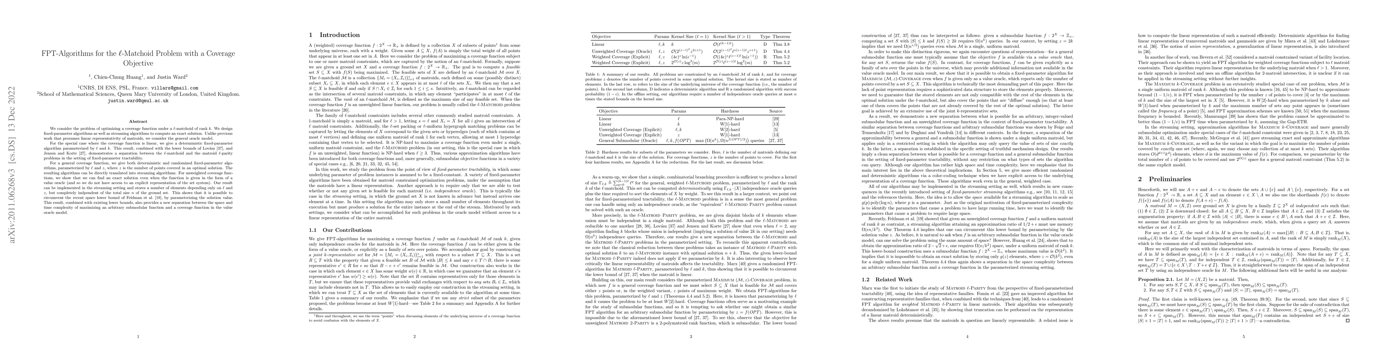 Thumbnail for FPT-Algorithms for the \ell-Matchoid Problem with a Coverage Objective