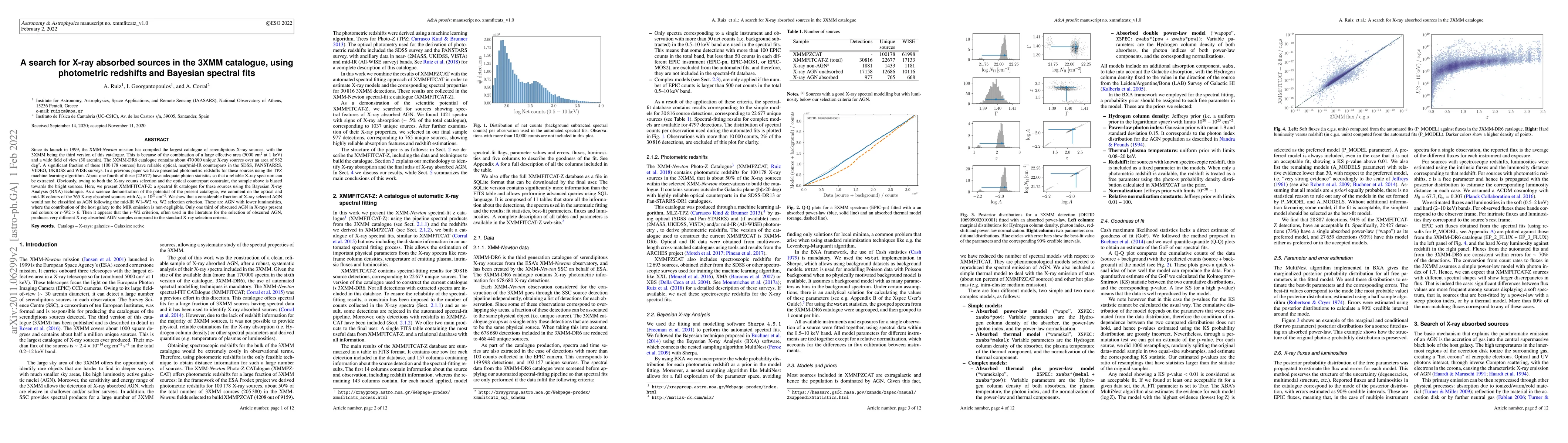Thumbnail for A search for X-ray absorbed sources in the 3XMM catalogue, using
  photometric redshifts and Bayesian spectral fits