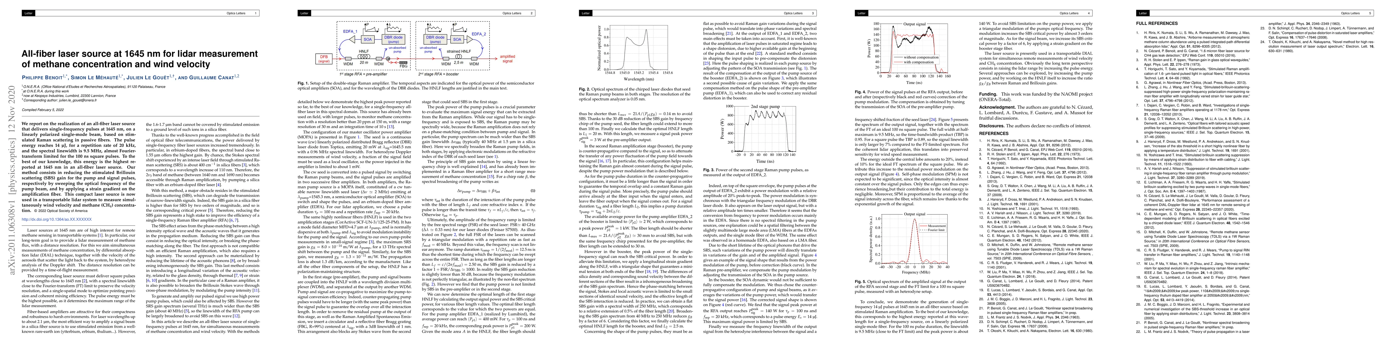 Thumbnail for All-fiber laser source at 1645 nm for lidar measurement of methane
  concentration and wind velocity