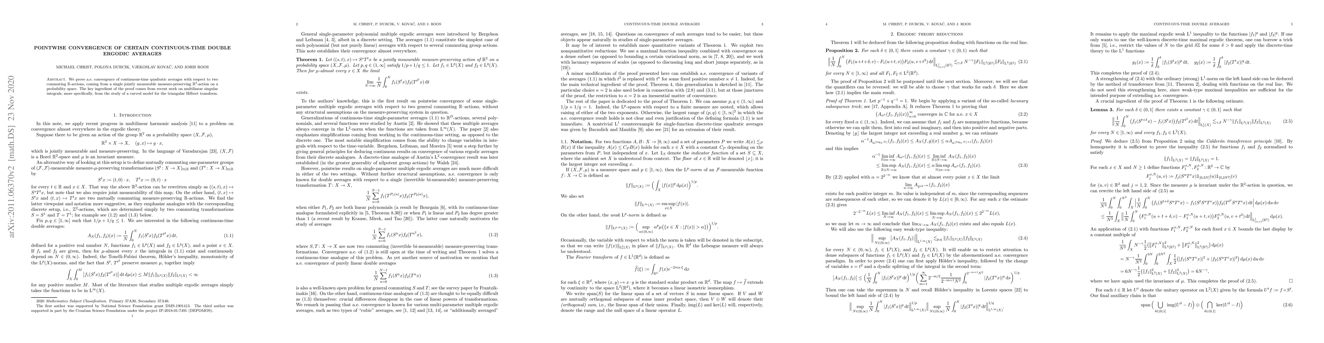 Thumbnail for Pointwise convergence of certain continuous-time double ergodic averages