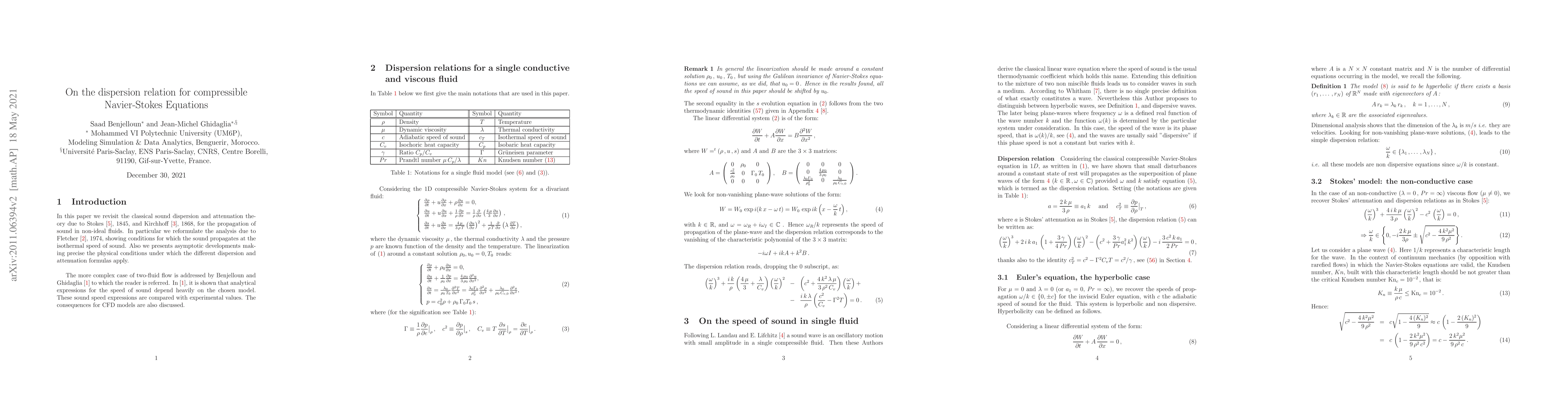 Thumbnail for On the dispersion relation for compressible Navier-Stokes Equations