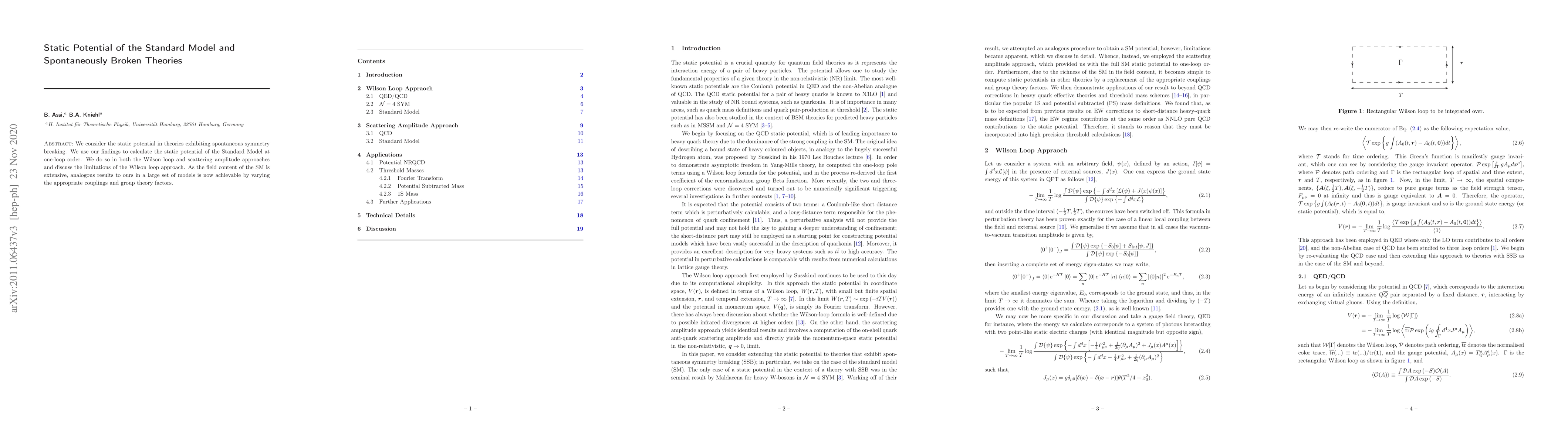 Thumbnail for Static Potential of the Standard Model and Spontaneously Broken Theories