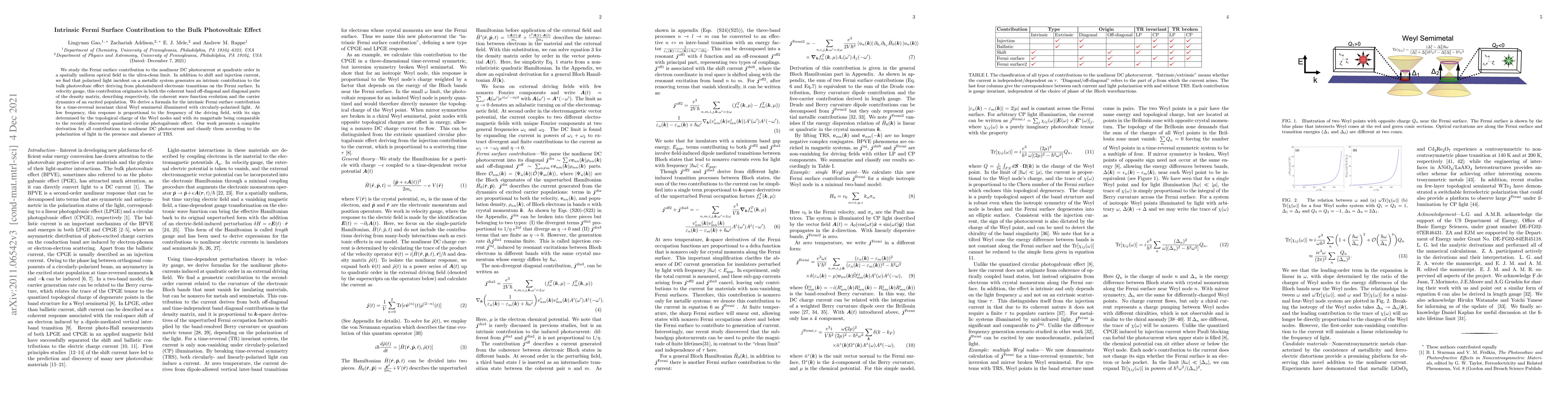 Thumbnail for Intrinsic Fermi Surface Contribution to the Bulk Photovoltaic Effect