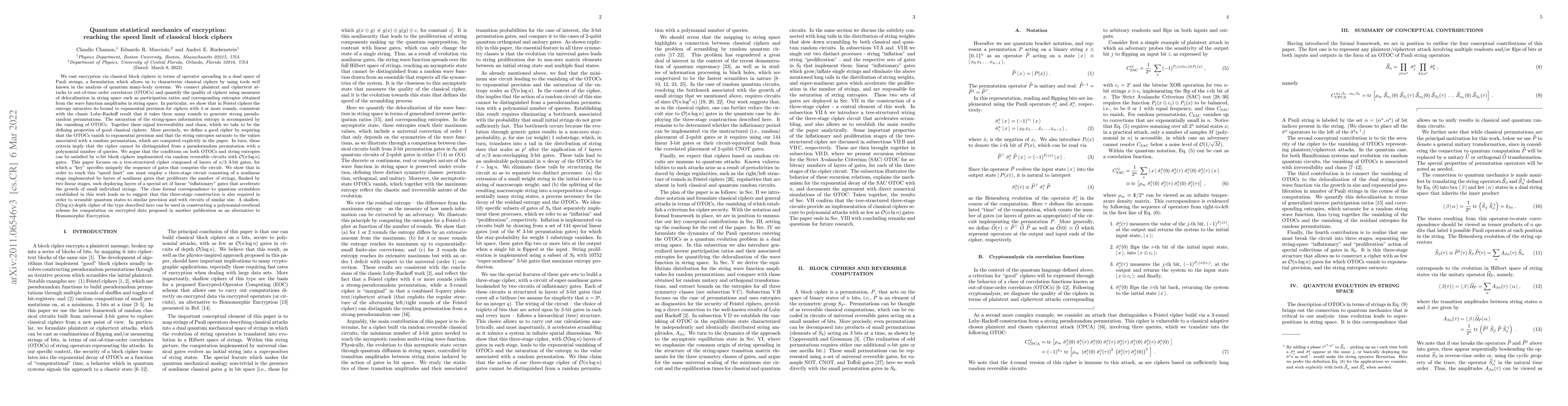 Thumbnail for Quantum statistical mechanics of encryption: reaching the speed limit of
  classical block ciphers