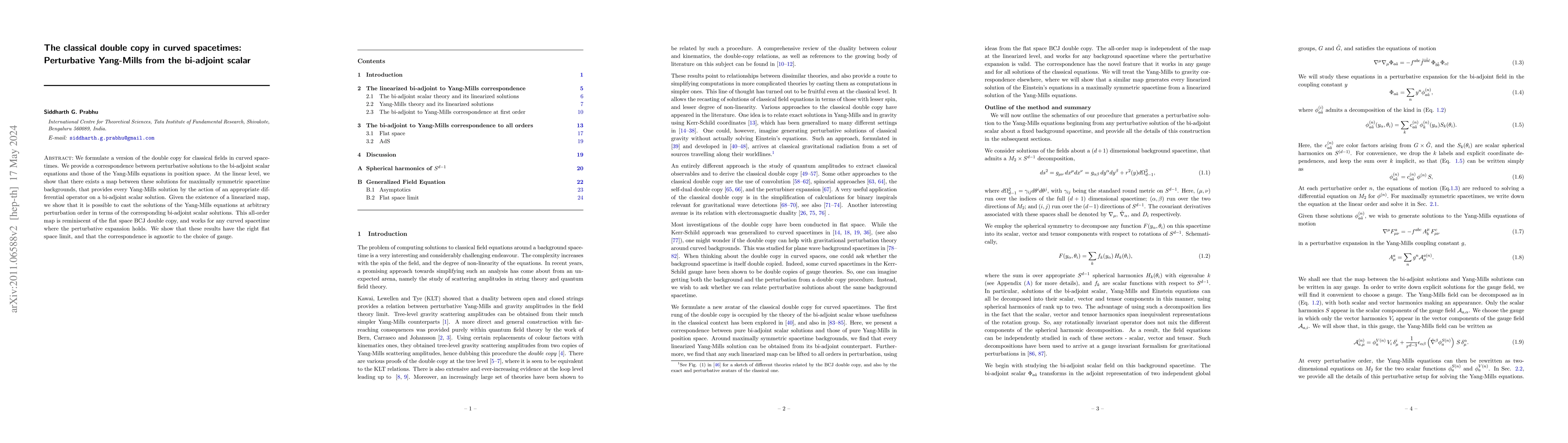 Thumbnail for The classical double copy in curved spacetimes: Perturbative Yang-Mills
  from the bi-adjoint scalar