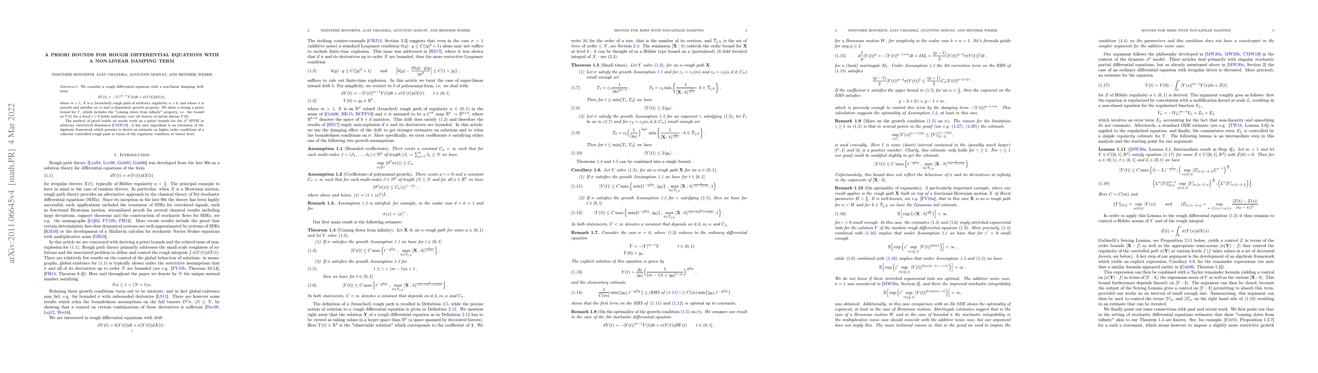 Thumbnail for A priori bounds for rough differential equations with a non-linear
  damping term