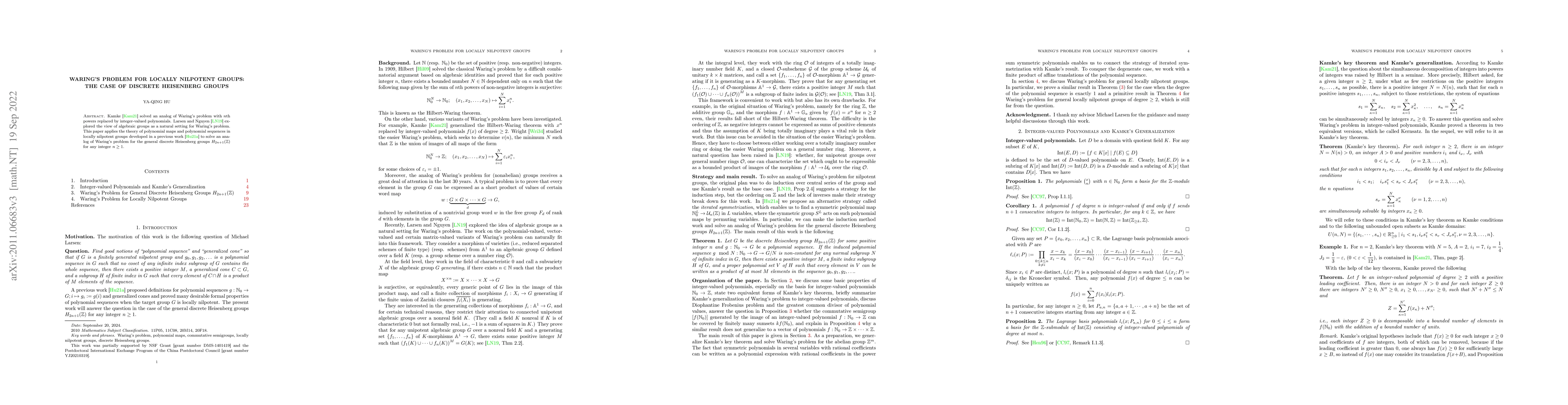 Thumbnail for Waring's Problem For Locally Nilpotent Groups: The Case of Discrete
  Heisenberg Groups