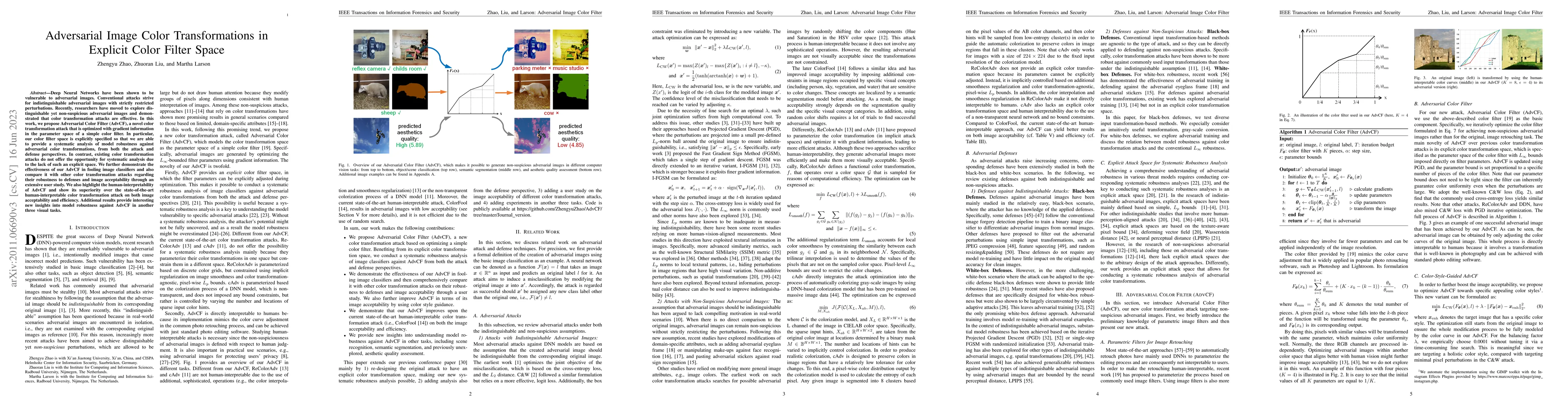 Thumbnail for Adversarial Image Color Transformations in Explicit Color Filter Space