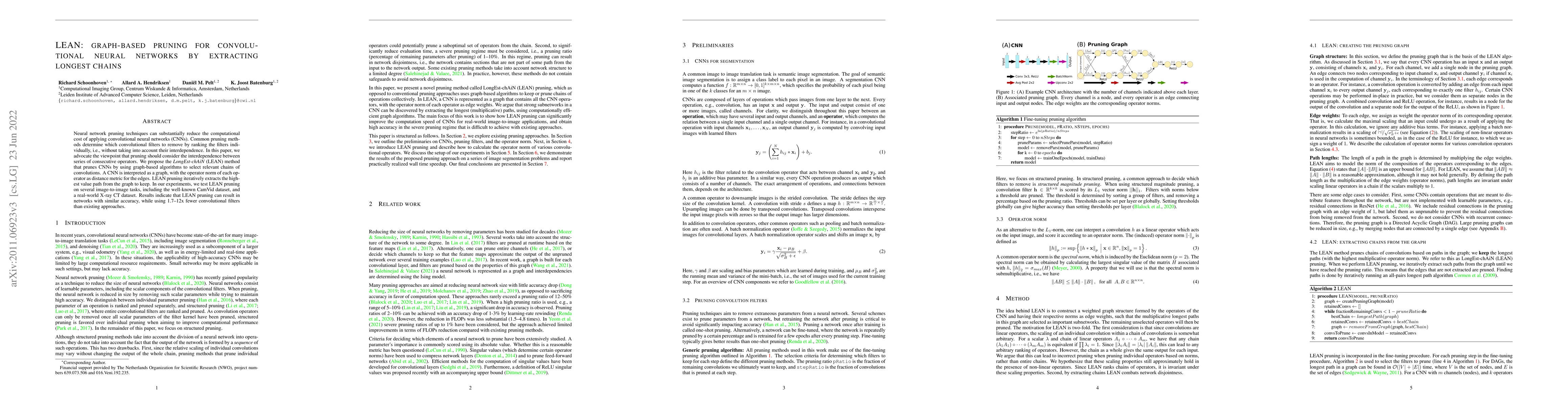 Thumbnail for LEAN: graph-based pruning for convolutional neural networks by
  extracting longest chains