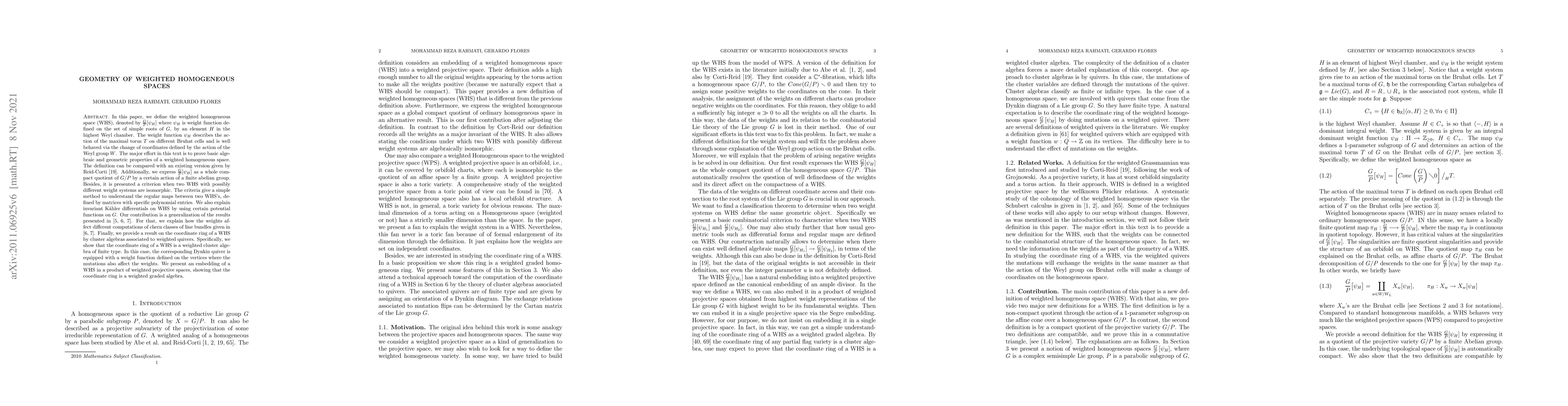 Thumbnail for Geometry of Weighted Homogeneous Spaces