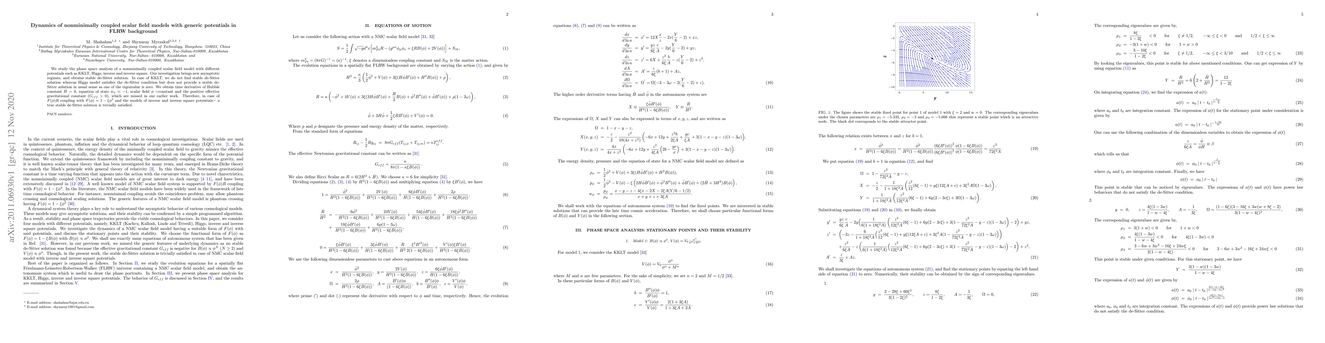 Thumbnail for Dynamics of nonminimally coupled scalar field models with generic
  potentials in FLRW background