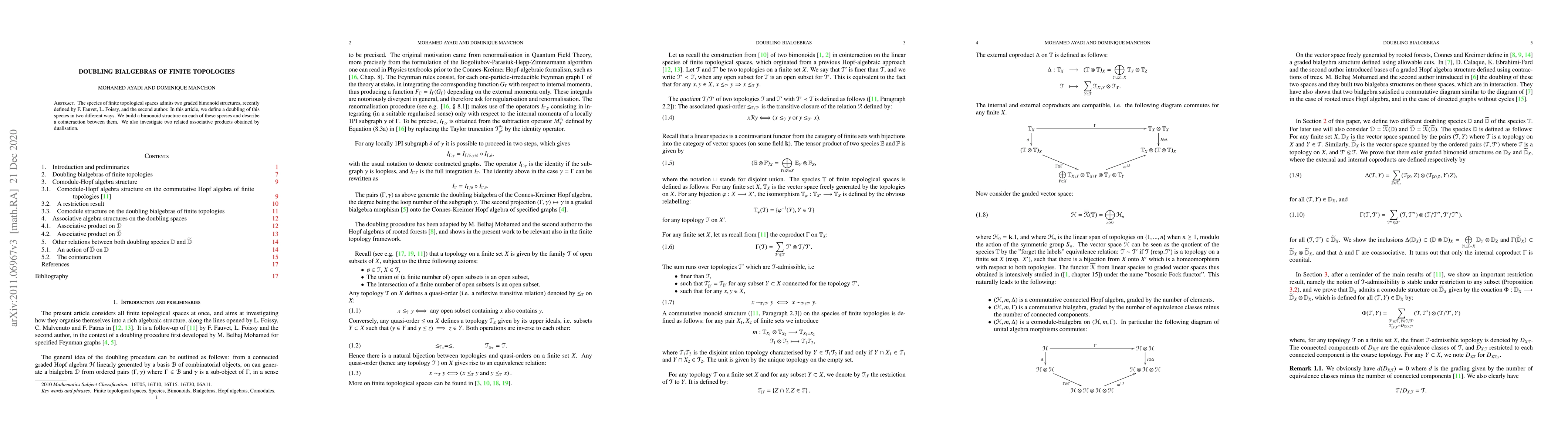 Thumbnail for Doubling bialgebras of finite topologies