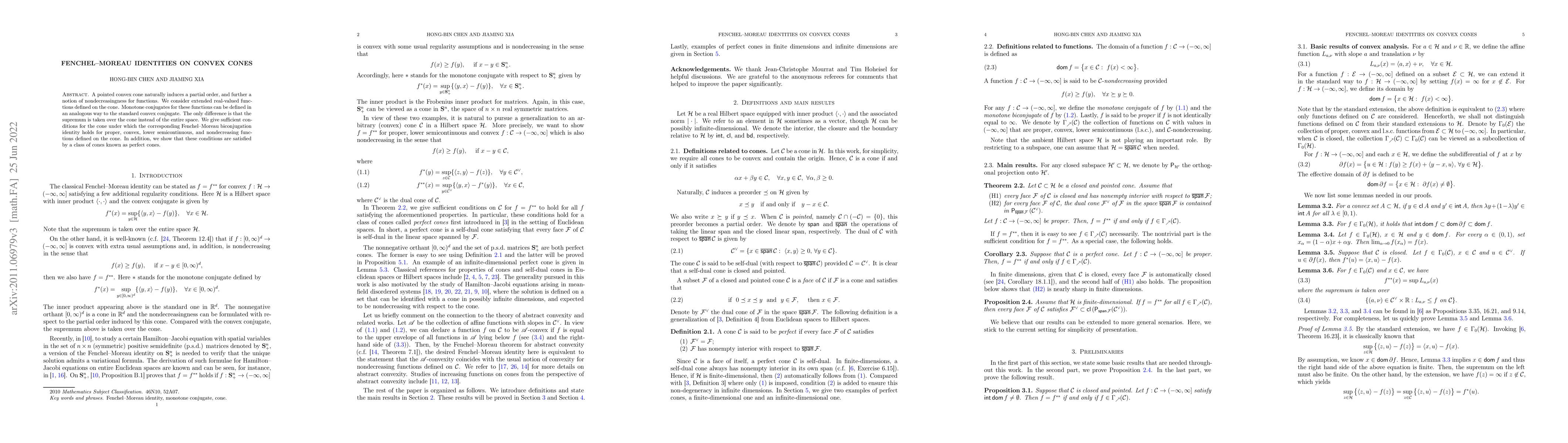 Thumbnail for Fenchel-Moreau identities on convex cones