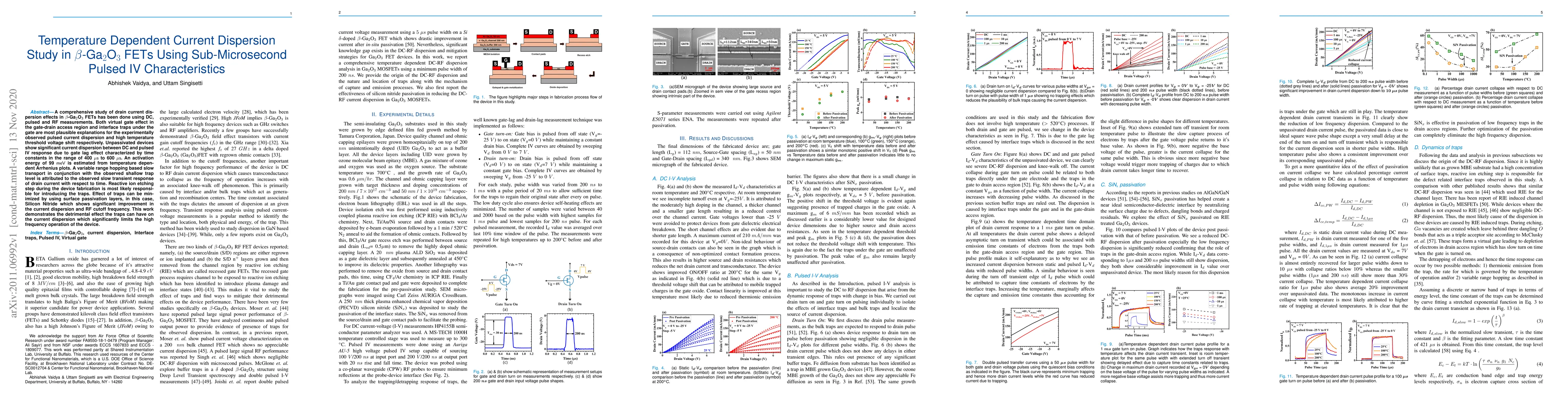 Thumbnail for Temperature Dependent Current Dispersion Study in $\beta$-Ga$_2$O$_3$
  FETs Using Sub-Microsecond Pulsed IV Characteristics