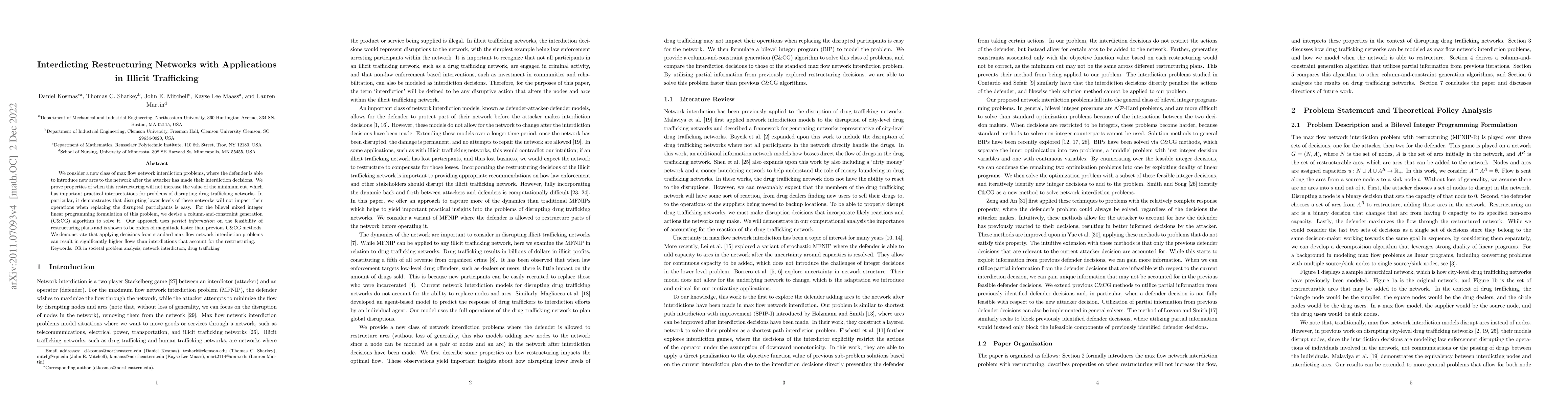 Thumbnail for Interdicting Restructuring Networks with Applications in Illicit
  Trafficking