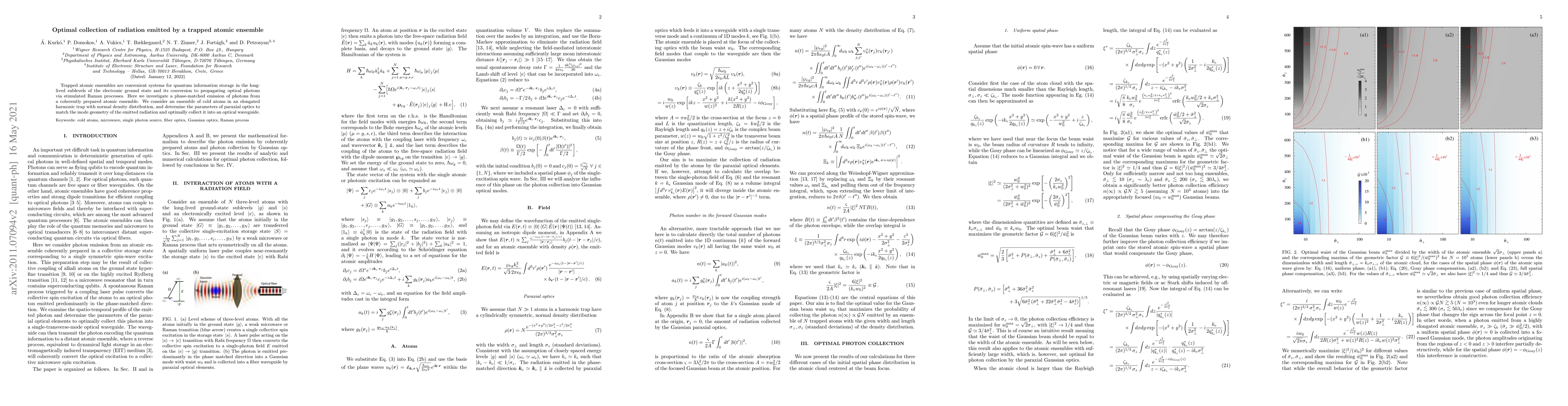 Thumbnail for Optimal collection of radiation emitted by a trapped atomic ensemble