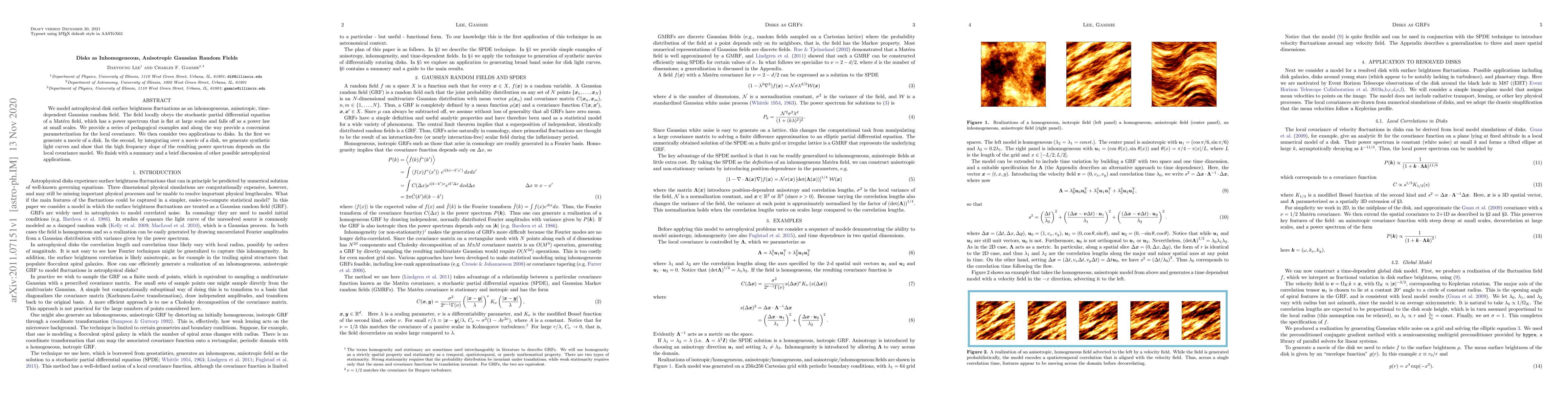 Thumbnail for Disks as Inhomogeneous, Anisotropic Gaussian Random Fields