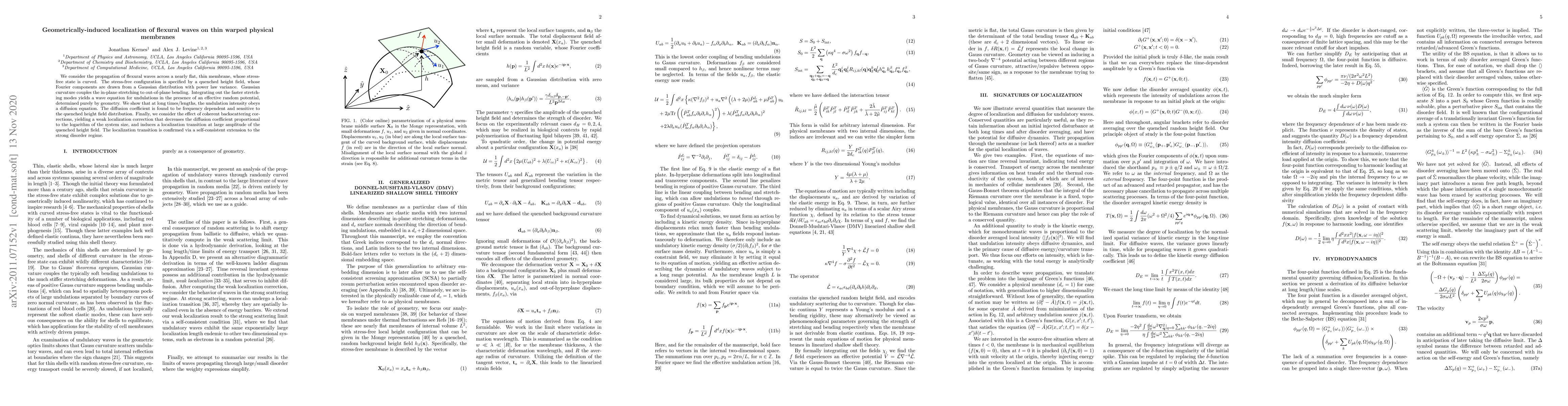 Thumbnail for Geometrically-induced localization of flexural waves on thin warped
  physical membranes