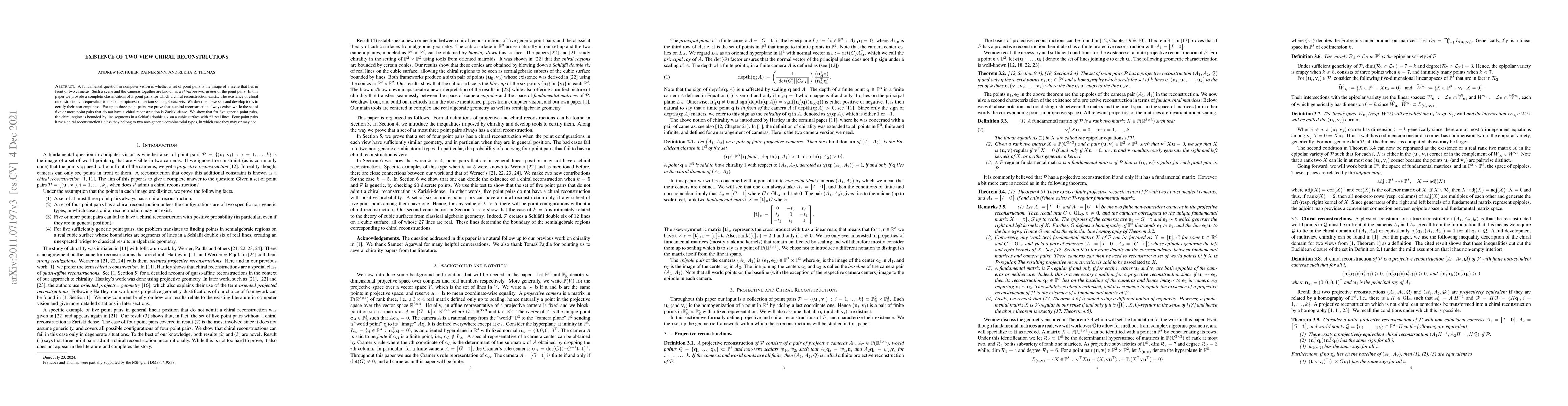 Thumbnail for Existence of Two View Chiral Reconstructions