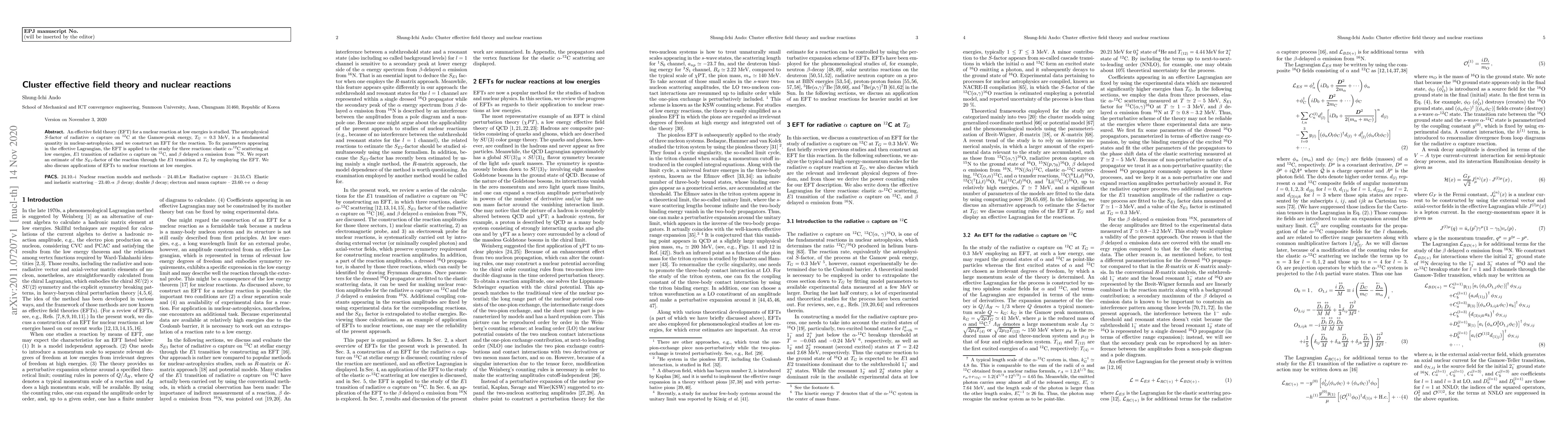 Thumbnail for Cluster effective field theory and nuclear reactions