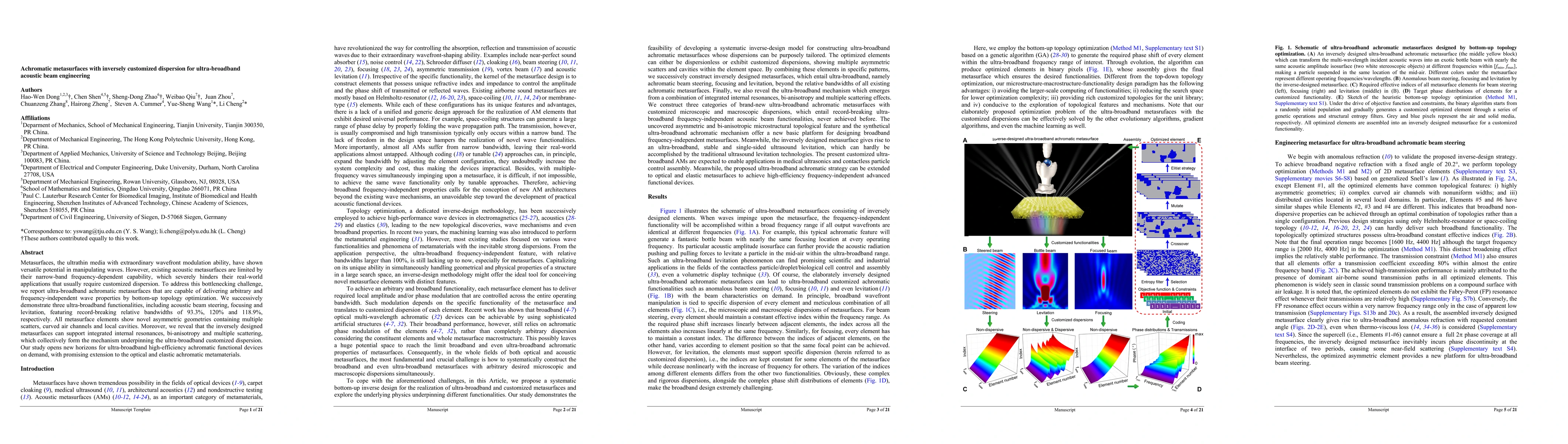 Thumbnail for Achromatic metasurfaces with inversely customized dispersion for
  ultra-broadband acoustic beam engineering