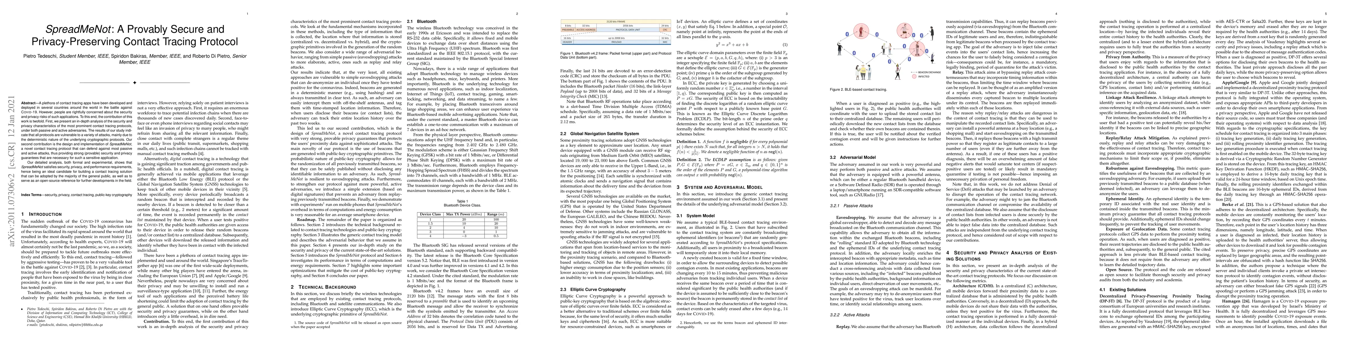 Thumbnail for SpreadMeNot: A Provably Secure and Privacy-Preserving Contact Tracing
  Protocol