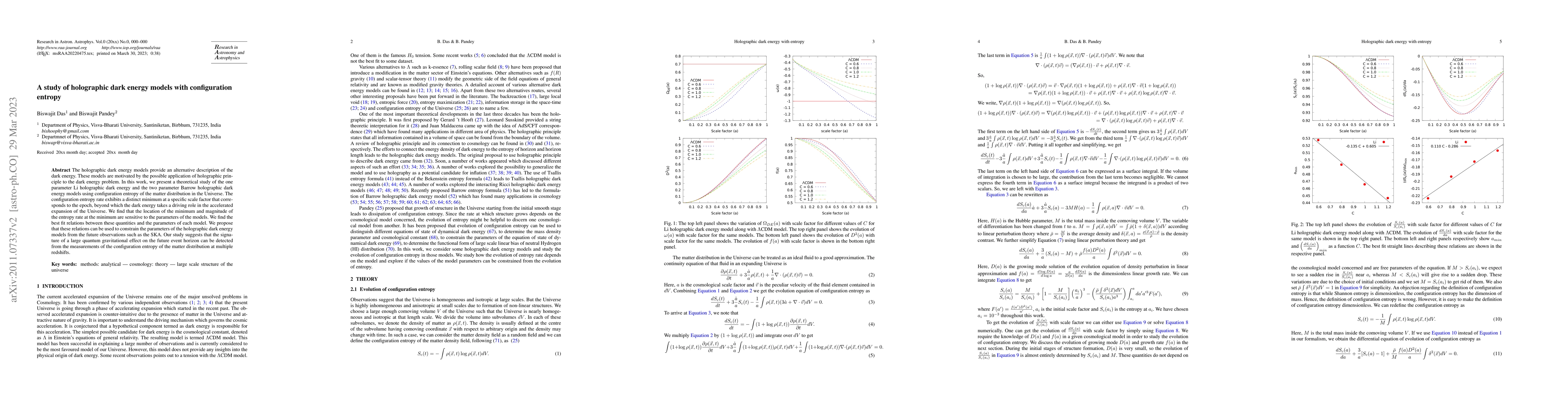 Thumbnail for A study of holographic dark energy models using configuration entropy