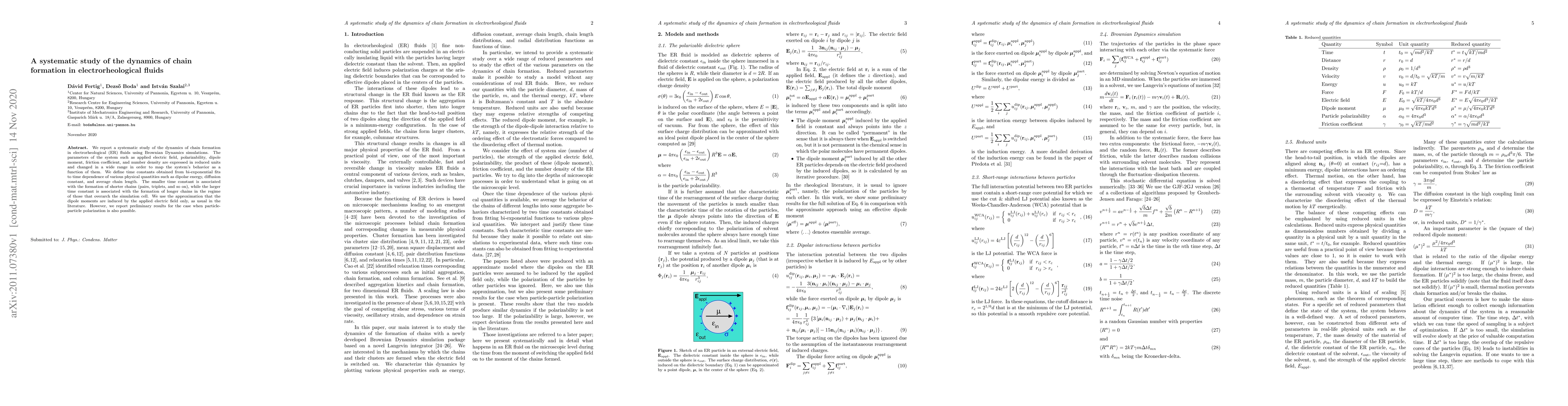 Thumbnail for A systematic study of the dynamics of chain formation in
  electrorheological fluids