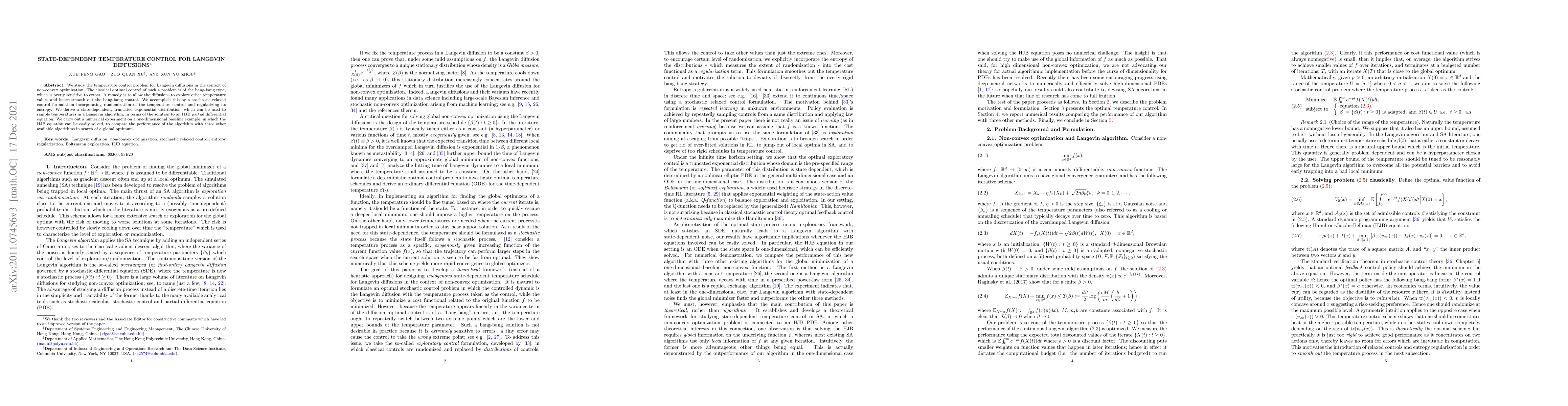Thumbnail for State-Dependent Temperature Control for Langevin Diffusions