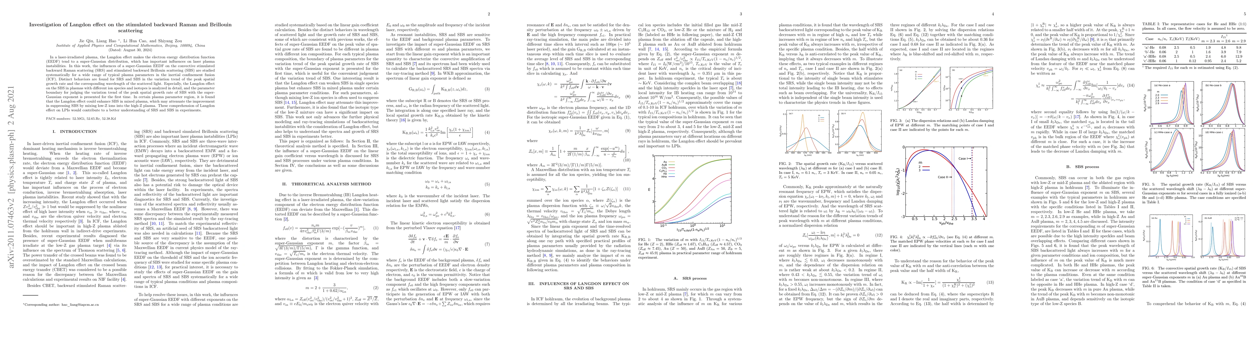 Thumbnail for Investigation of Langdon effect on the stimulated backward Raman and
  Brillouin scattering