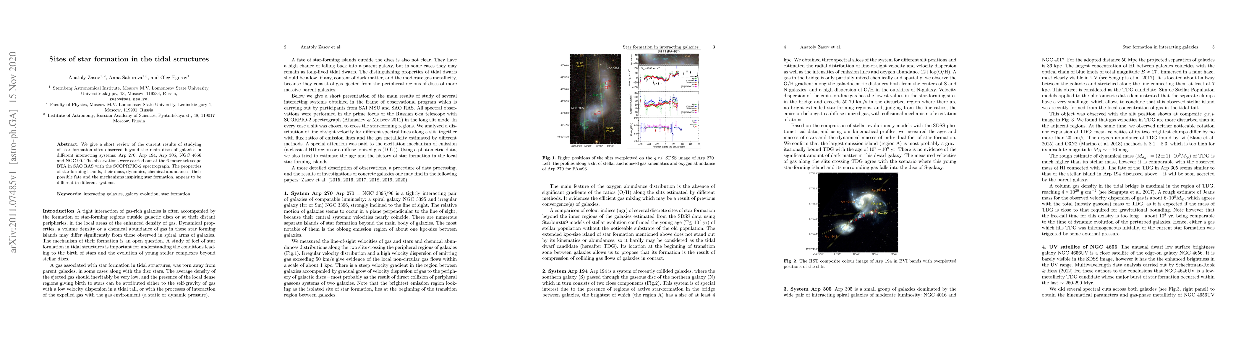 Thumbnail for Sites of star formation in the tidal structures