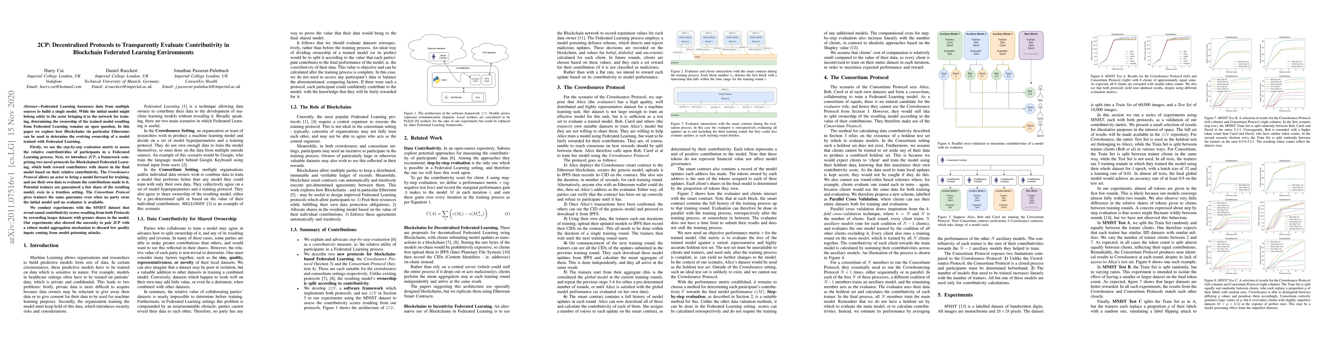 Thumbnail for 2CP: Decentralized Protocols to Transparently Evaluate Contributivity in
  Blockchain Federated Learning Environments