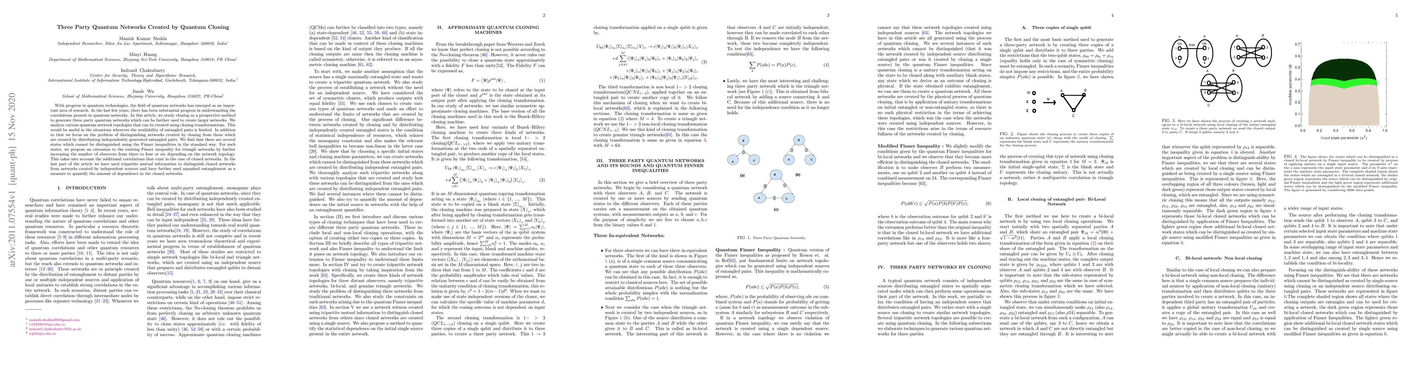 Thumbnail for Three Party Quantum Networks Created by Quantum Cloning