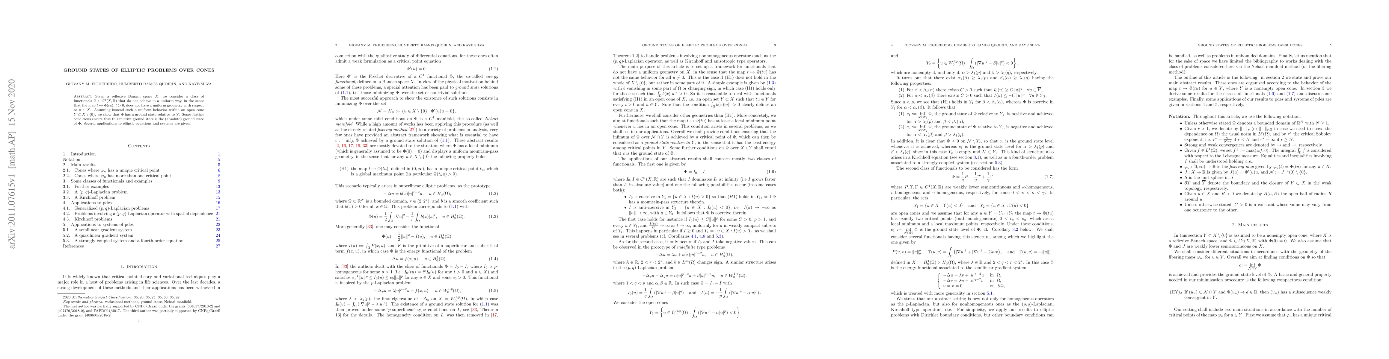 Thumbnail for Ground states of elliptic problems over cones